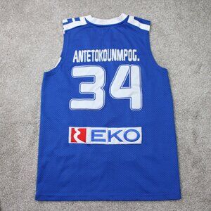Giannis Antetokounmpo #34 Jersey Men Medium Blue Olympic Greece Hellas Spaulding